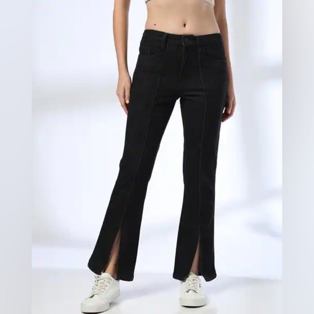 Mica Los Angeles Black Desert Runner Flirty Mid-Rise Spilt Flare Jeans Size 27